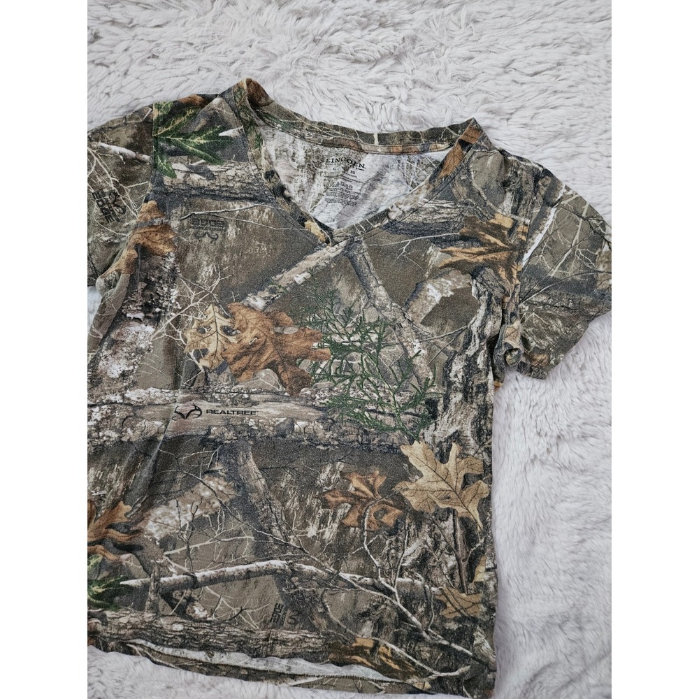 Lincoln Outfitters Realtree Camo V-Neck T-Shirt Women's XL